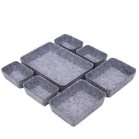 7pcs/set Felt Storage Box Organizer for Office Desk  Desktop Organization Accessories Multi-Purpose Felt Fabric Organizer 1