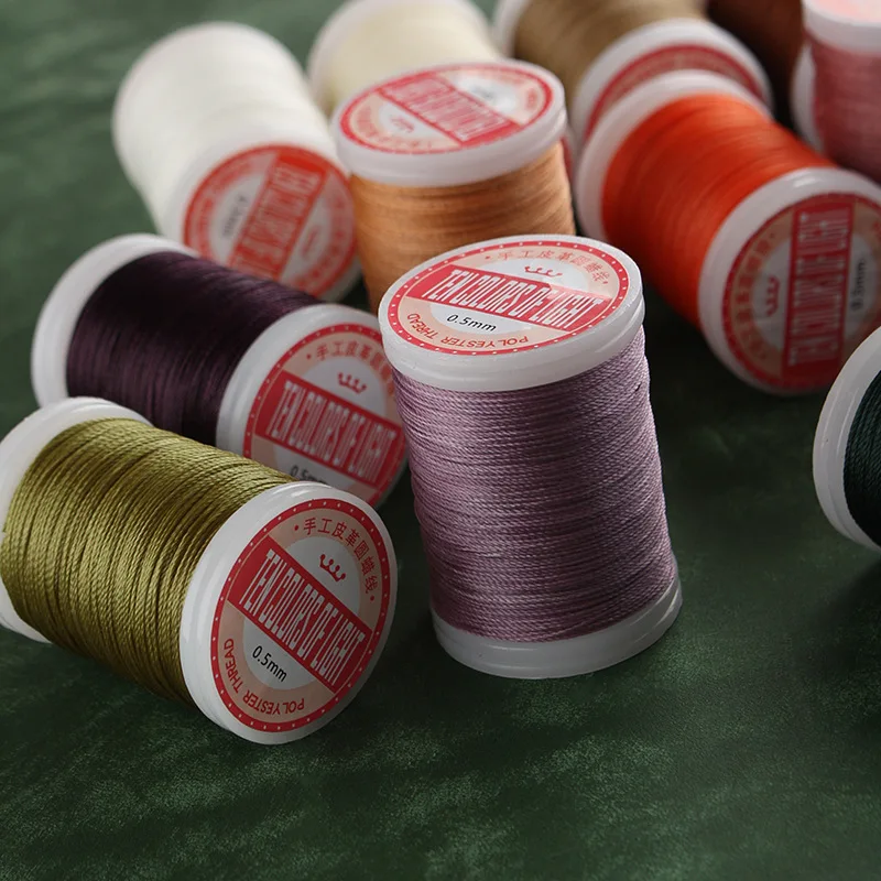 Premium Waxed Polyester Thread for Leather Crafting and DIY Accessories Sewing