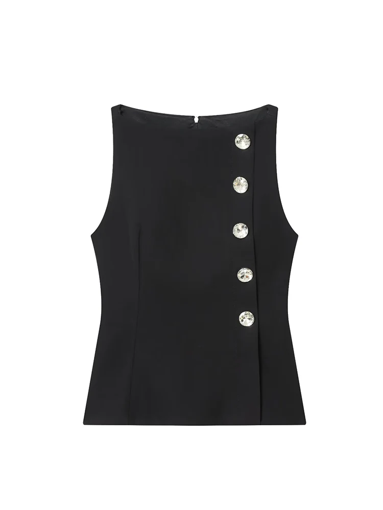 2026 New Shorts Skirts Set For Women Chic Button Sleeveless Tank Tops High Waist Mini Skirts Casual Fashion Lady Vest Suit