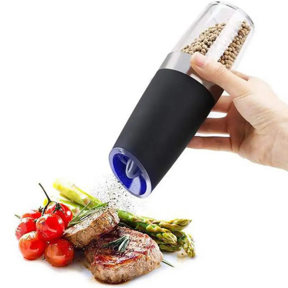 Electric Salt Pepper Grinder Stainless Steel Electric Pepper Mill Battery Powered Grinder for One handed