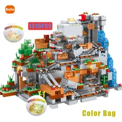 Blocs de construction compatibles avec 1315, 21137 pièces, grotte de montagne, ascenseur, Module de figurines, briques, jouets de bricolage pour enfants 