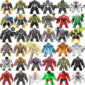 Building block toys, Marvel superheroes, Hulk, Thanos, Venom, assembled movable models, doll city gifts, children's toys
