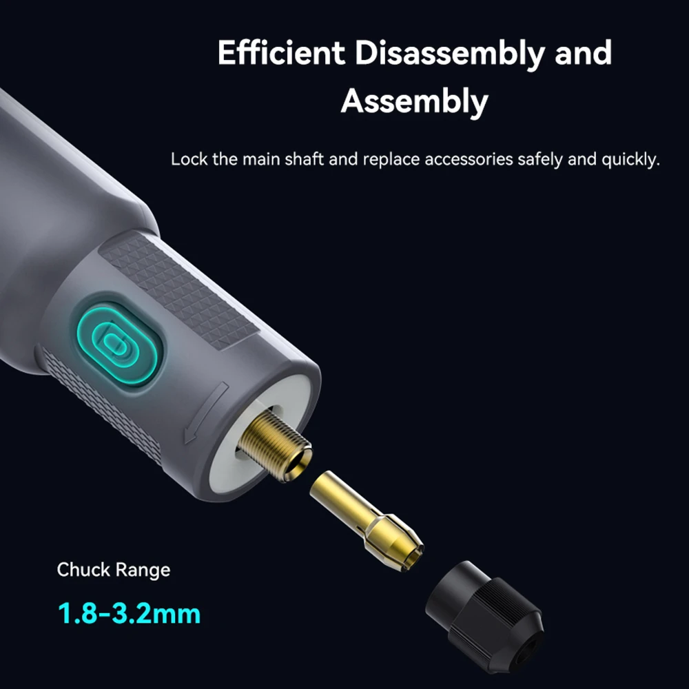 24pcs Drill Bits Creality Cordless Rotary Tool Kit 10000-18000RPM 6 Variable Speeds Multi Power Carving Tools Powered By 3.7V