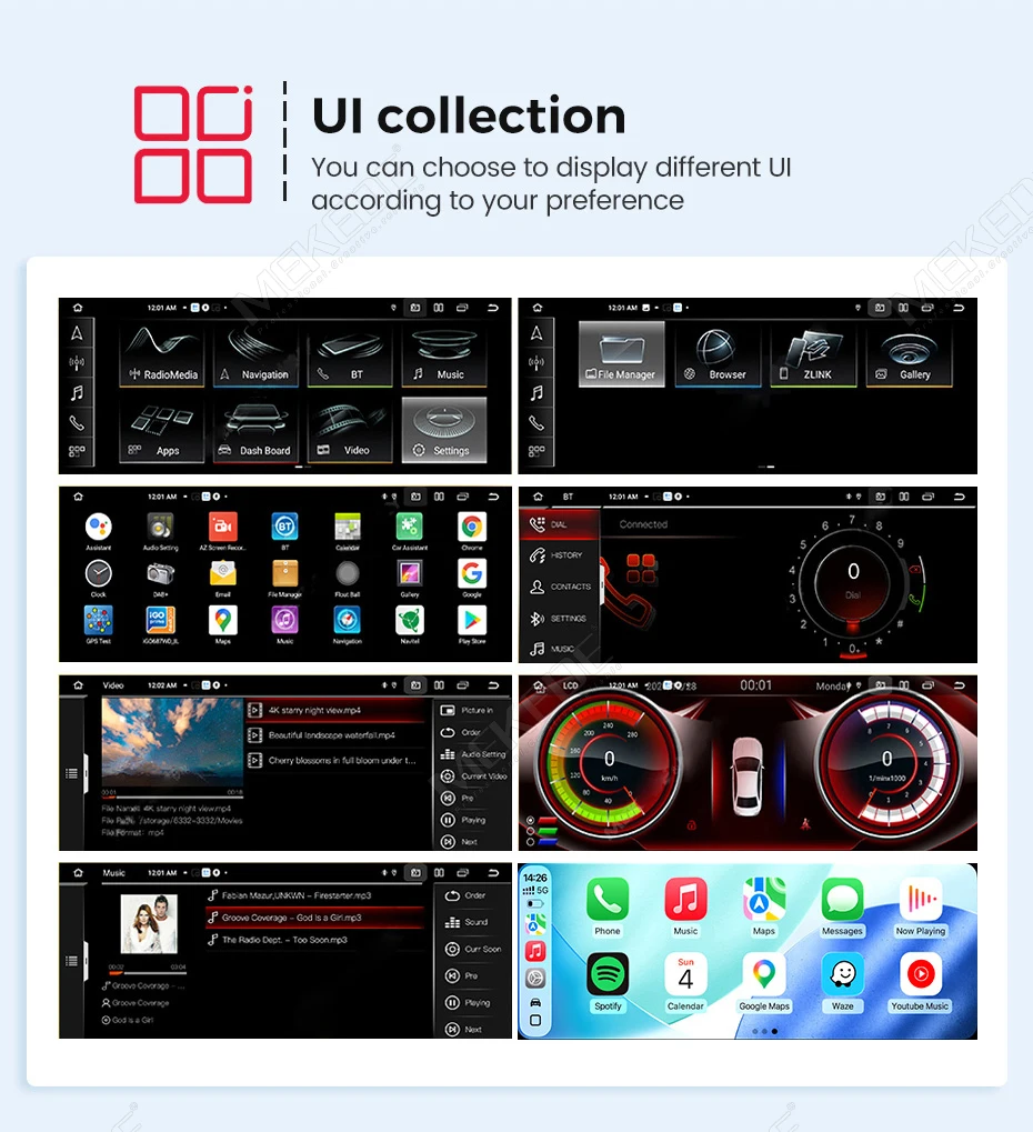 Radio para Auto MEKEDE Polish Store de 10.25 Pulgadas para Audi Q3 2012 2013 2014 2015 2016 2017 2018, CarPlay Inalámbrico, Android Auto, GPS, Navegación, Reproductor Multimedia, Pantalla Táctil IPS, Reproductor de Vid 8