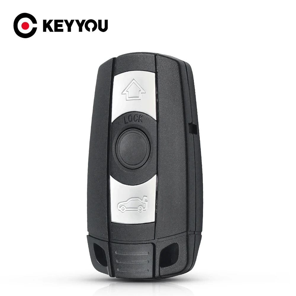 

KEYYOU 10pcs Remote 3 Buttons Car Key Shell Case Smart Blade Fob Case Cover For BMW 1 3 5 6 Series E90 E91 E92 E60