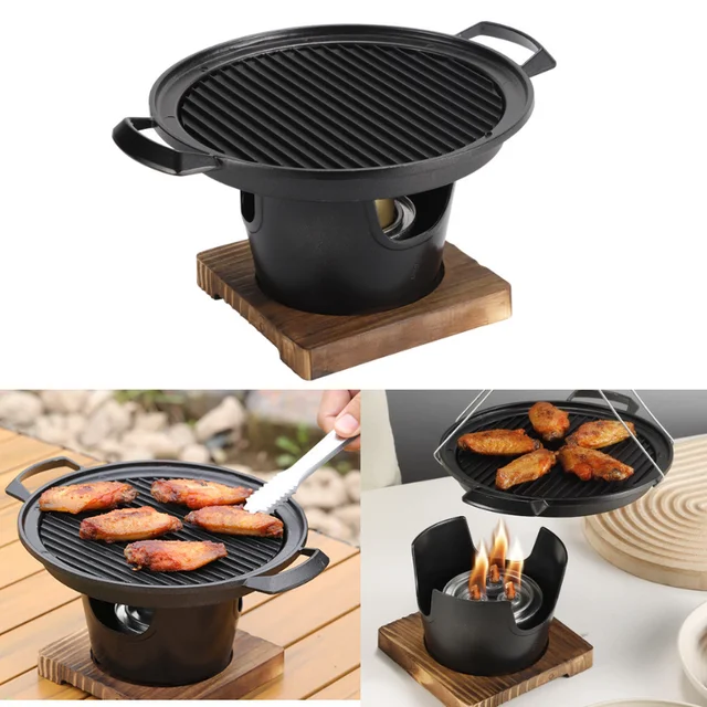 Mini Parrilla de barbacoa japonesa, estufa de Alcohol para el hogar, sin  humo, placa de barbacoa al aire libre, herramientas para asar carne, 바베큐릴 릴  - AliExpress