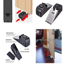 Wireless 125dB Door Stop Alarm Lock Vibration Sensor Hotel Security System Anti-theft Alarm Door Stopper For Home