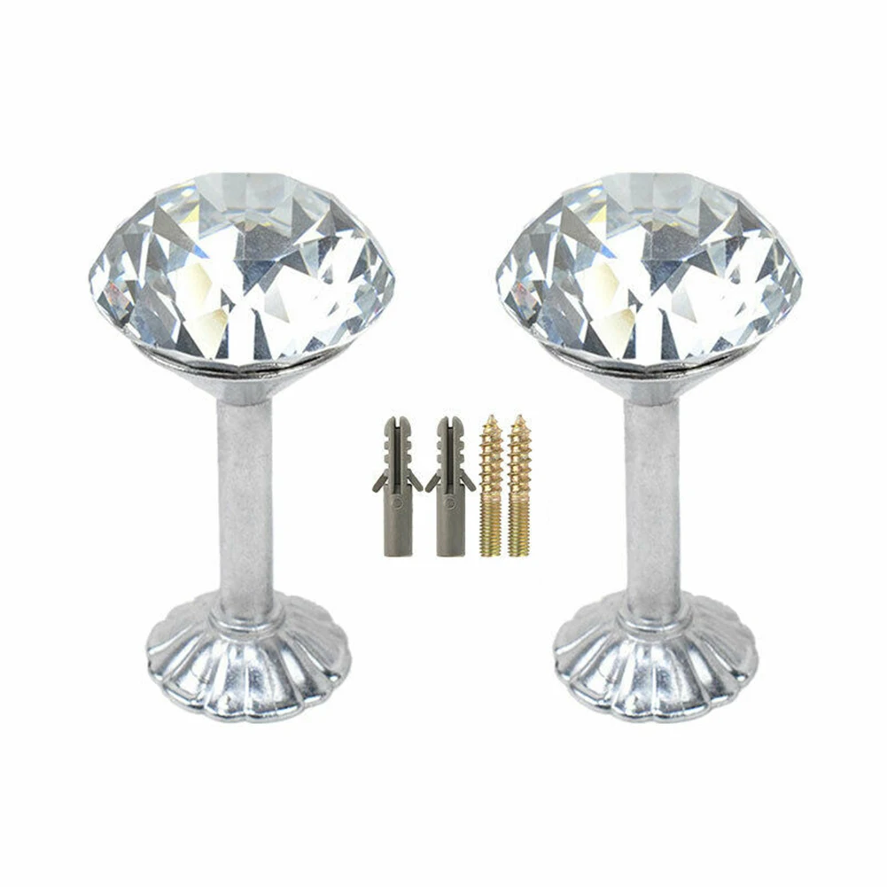 2Pc Crystal Curtain Holdbacks Hooks Wall Tie Backs Hooks Hanger Zinc Alloy Exquisite Diamond Wall Holder For Curtain Decoration