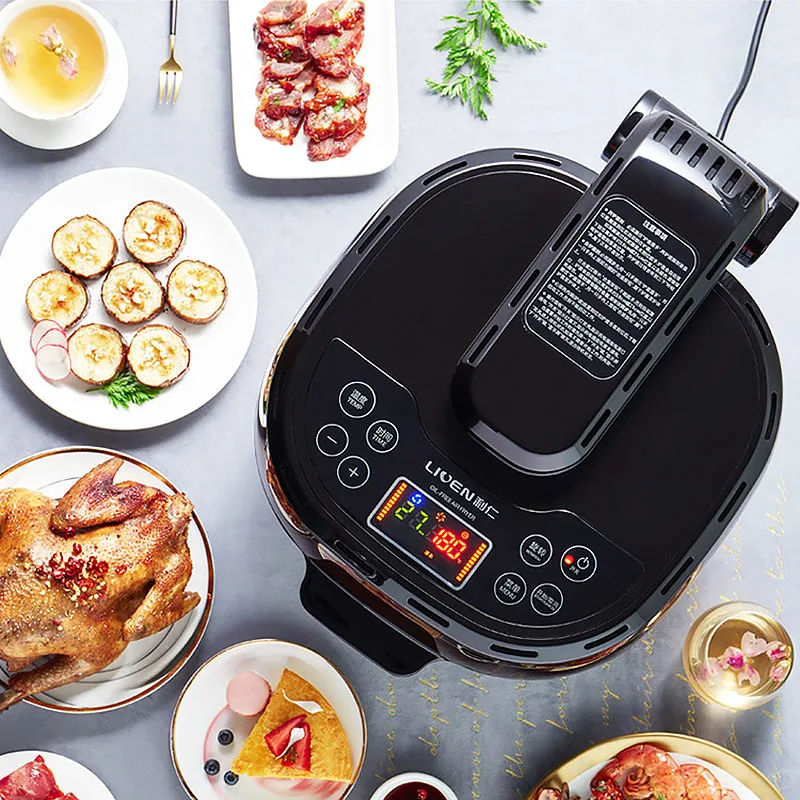 10 Litre Large Capacity Air Fryer High-End Smart Oil-Free Fryer Household Kitchen Oven Fries Pizza Deep With Accessories