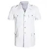 Chinese Navy Uniform Shirt Summer Official Blouse White Tops Vintage Thin 1