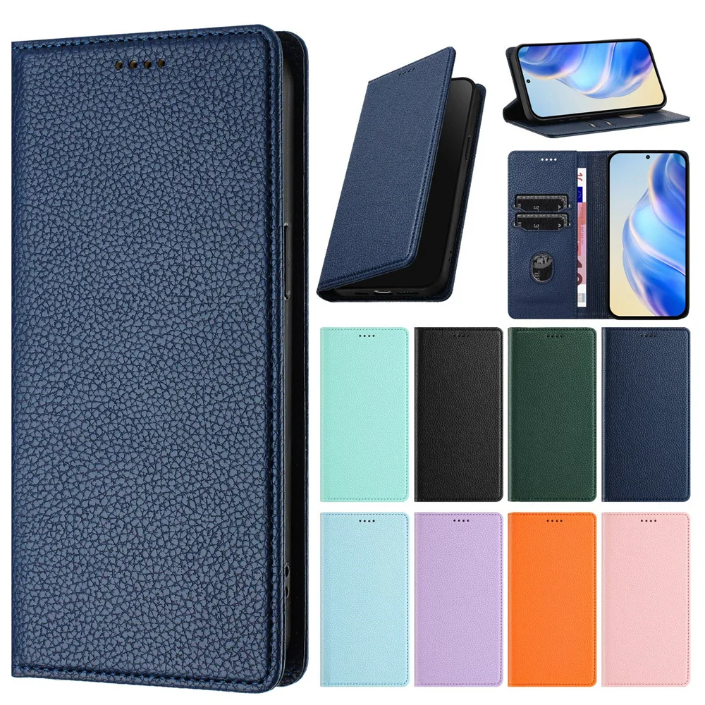 Luxurious RFID Blocking Leather Phone Case with Magnetic Wallet and Card Slots