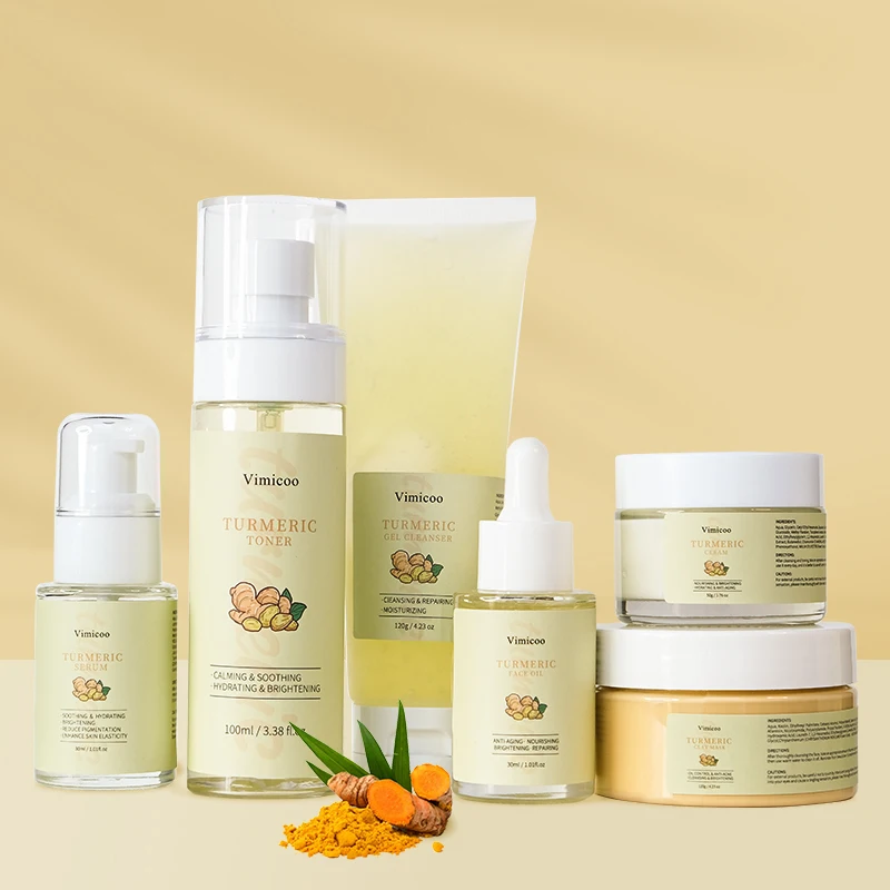 

Ginger Skin Care Set Cleansing, Moisturizing, Acne Whitening, Brightening Anti-Aging Turmeric Essence Turmeric Cream