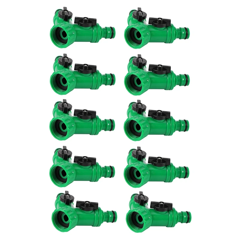 

10Piece Garden Irrigation Y-Shaped Water Splitter 20/25Mm Female Thread 2Way Water Valve Green