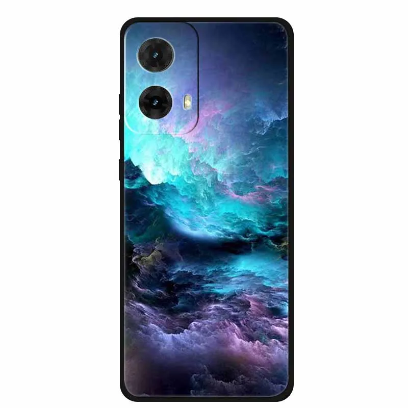 Colorful Painted Cat TPU Soft Silicone Phone Back Cover - Cute Design