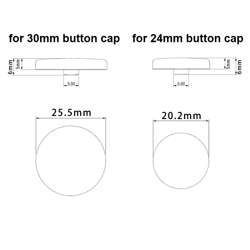 Kailh – capuchons de boutons de rechange colorés pour Arcade, 24/30mm, pour boutons poussoirs mécaniques, interrupteurs Cherry, capuchon de commutateurs Razer