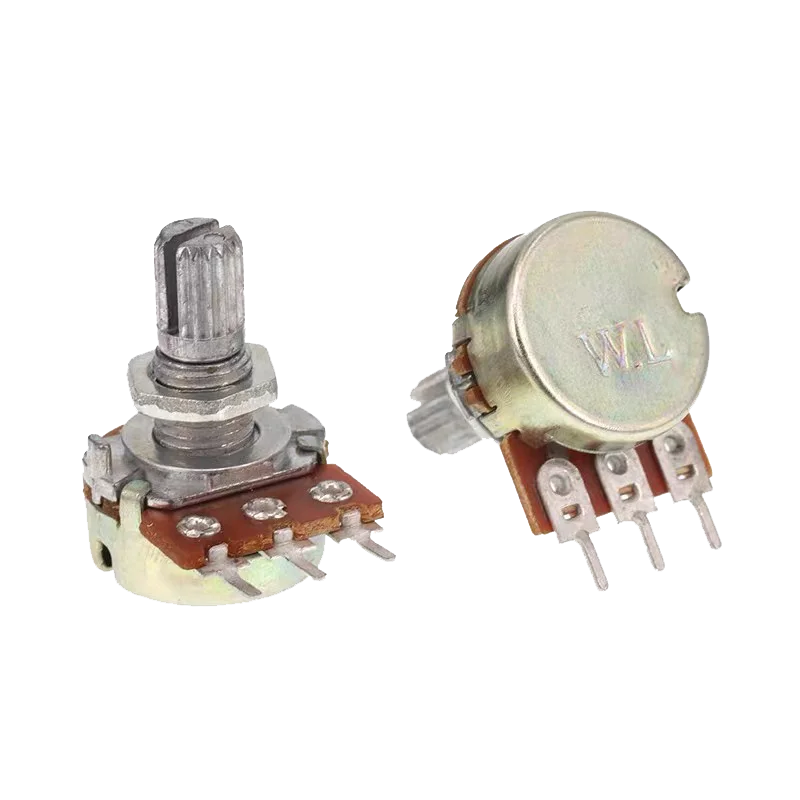 WH148 500 Ohm Linear Potentiometer 15mm Shaft With Nuts And Washers 2pcs linear potentiometer,electronic components