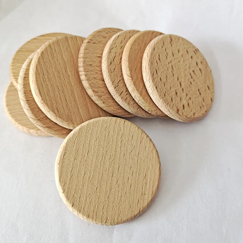 100Pcs Unfinished Wooden Circles with Holes 1.5 Inch Wood Rounds Tags Blank  Natural Round Wood Discs for Crafts Wooden Circle Cutouts Ornaments for