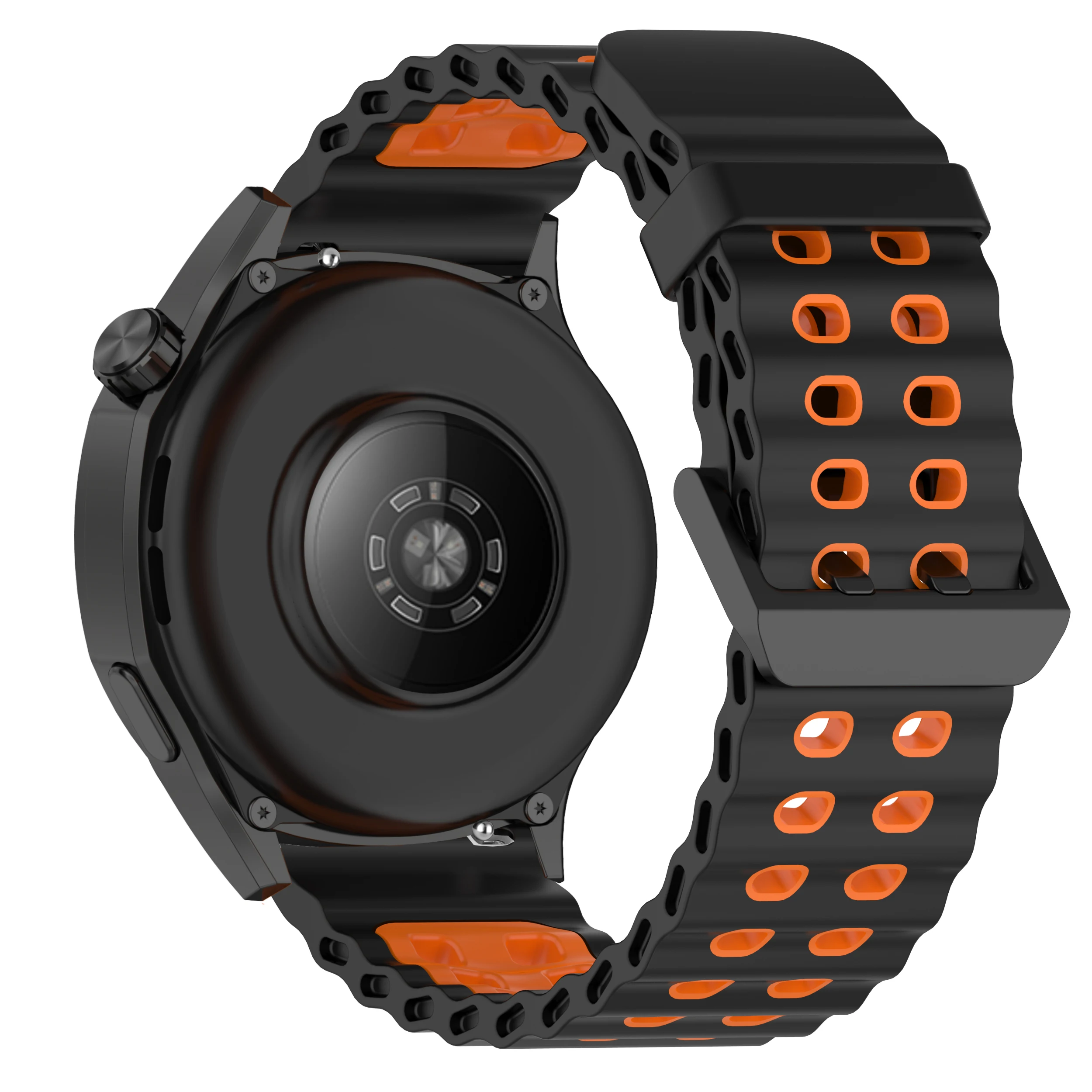 Dual-Tone Wave Silicone Sport Wristband - 22mm Strap