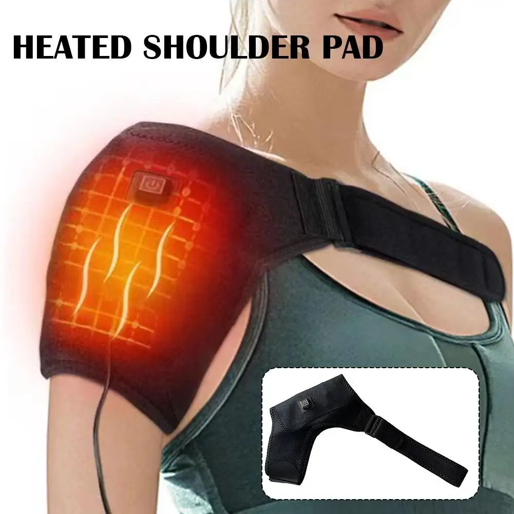 Heated Shoulder Wrap Brace Adjustable USB Electric Heating Pad Arm Massage Support Belt Strap Shoulder Pain Relief Keep Warm