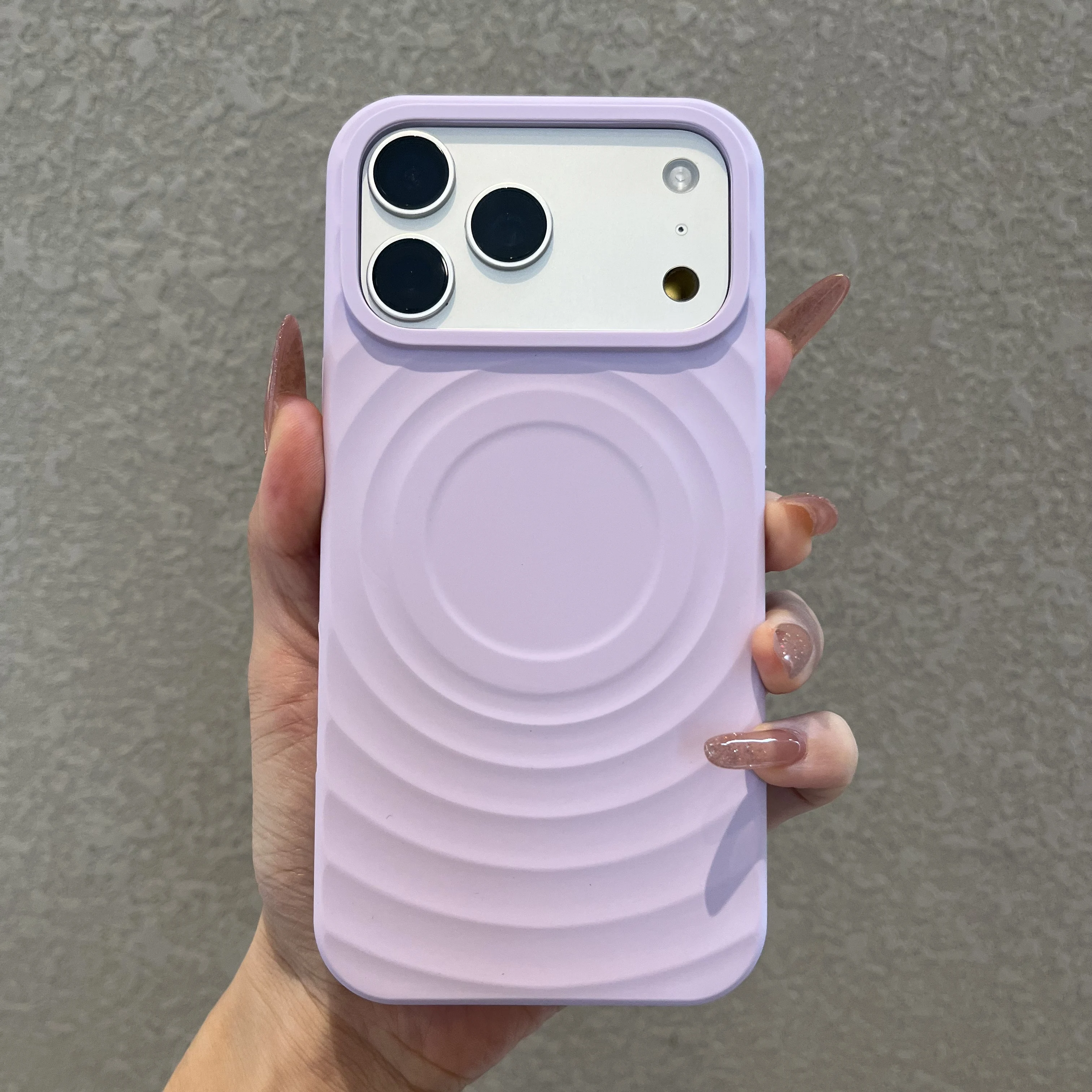 Water Ripple Liquid Silicone Shockproof Magnetic Phone Case - Candy Color Matte Soft Cover