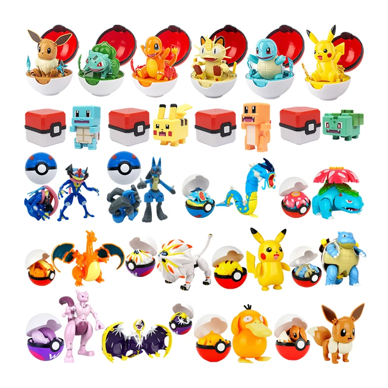 Pokemon Ball Figures Pokeball Pokeball Action Figure Deformazione Giocattolo Pikachu Charizard Pocket Monster Model Gift