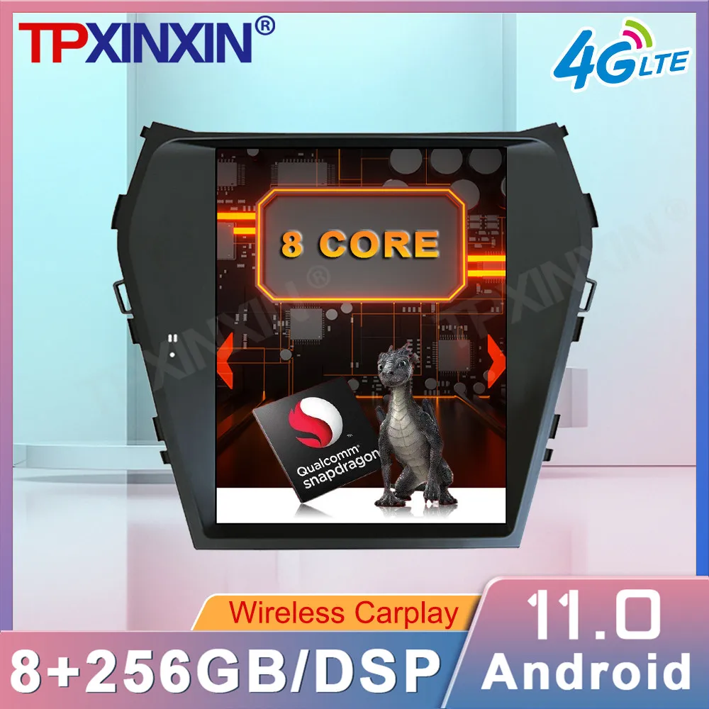 

Автомобильный видеопроигрыватель с радио, 10,4 дюймов, Android 11,0, для Hyundai Santa Fe IX45 2013-2017, IPS экран, интеллектуальный навигатор, мультимедиа