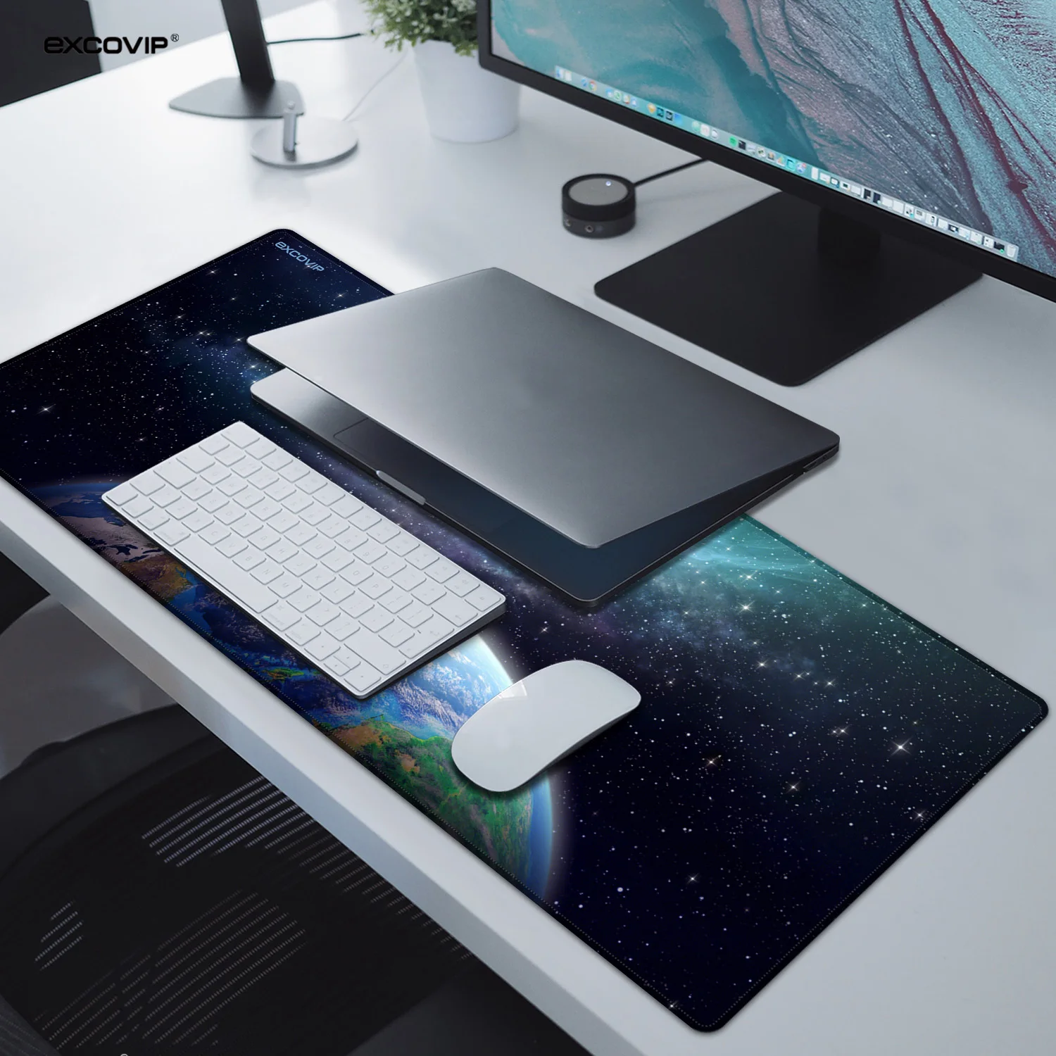 EXCO Gaming-Tastatur-Mauspad, groß, erweitert, für Computer, Büro, große Schreibtischunterlage mit genähtem Rand, rutschfeste Basis für Heim-Laptops – Detail 14
