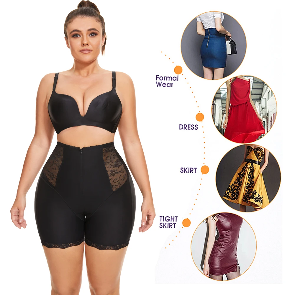 NINGMI Shapewear Shorts Mid- Waist Belly Control Body Shapewear Body Shaper Tummy Control Panties with Zipe