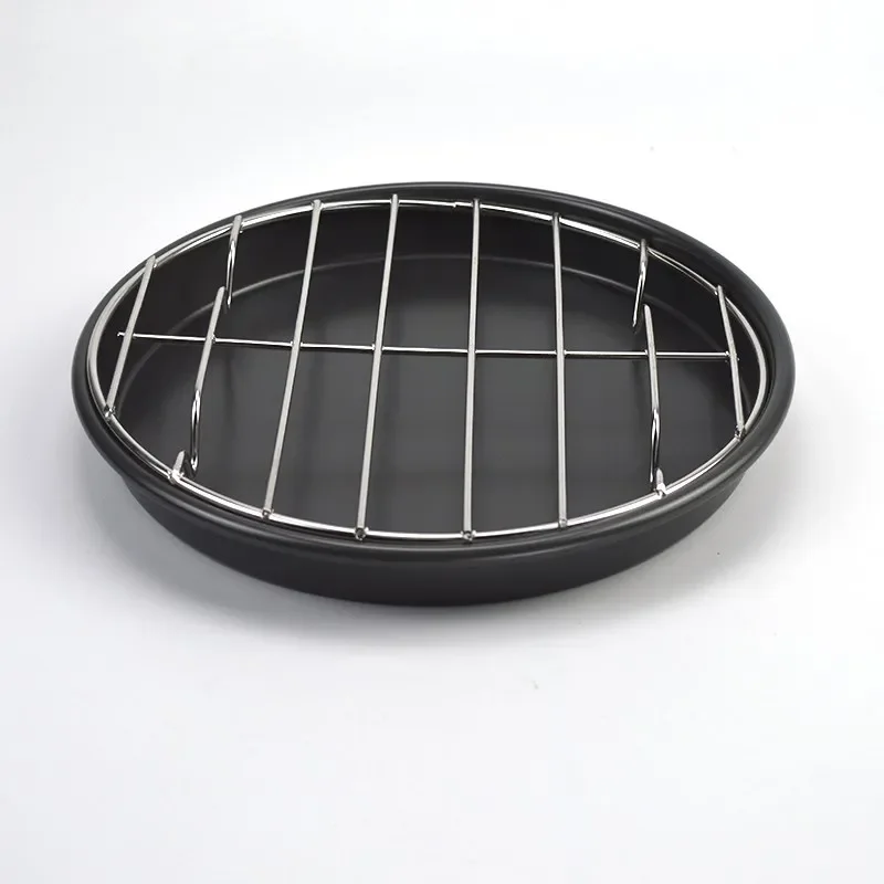 BBQ Wire mesh net pizza pan tray plate Round pizza grill chicken wings stainless steel pan oven grill Nonstick Grill Plate