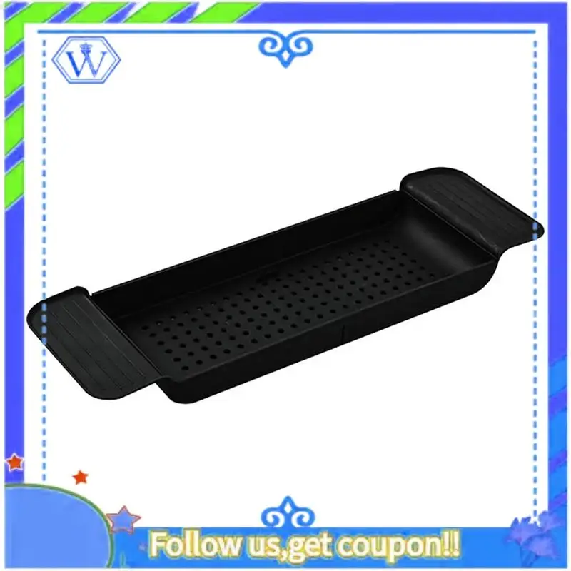 Easy To Use Bath Tub Tray Extendable Draining Bath Tray Space-Saving Household Bathtub Shelf Small Storage For Towels Glass