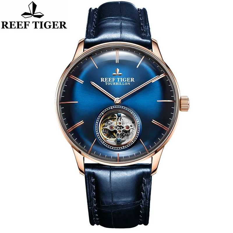 Reef Tiger-Montre-Bracelet Mécanique existent pour Homme, Tourbillon Réel, Modules, Verre Saphir, Nouveau