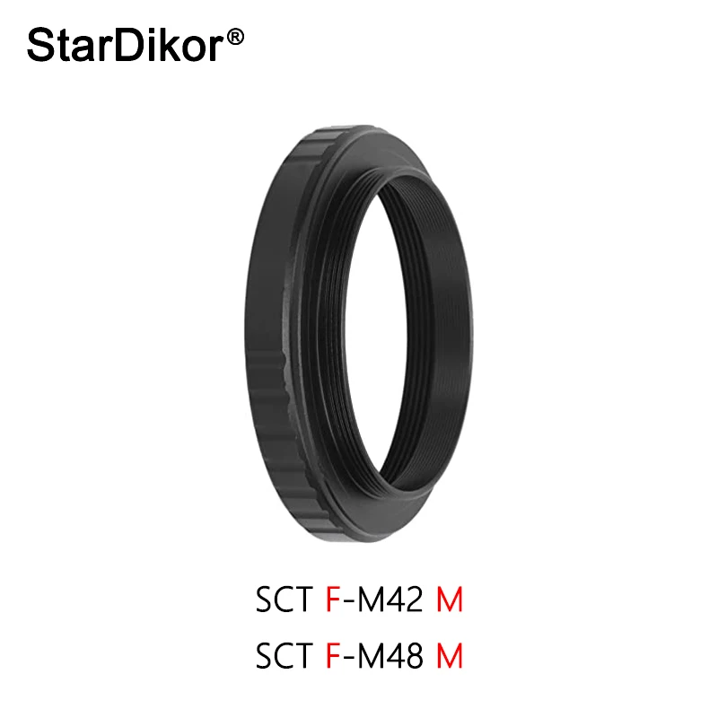 

SCT-M42/M48,SCT Female To (M42/M48)x0.75 Male Thread Adapter For C 5, 6, 8 With 9.25, 11, 14 Schmidt Cassegrain Telescope Metal