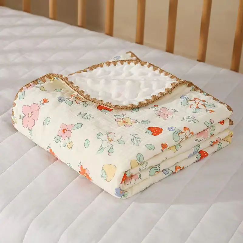 Newborn Baby Pure Cotton Dot Dot Blanket for Outing and Nap Time-Machine Washable