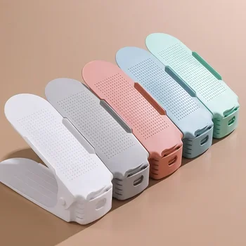 10 pezzi impilatore di scarpe slot per scarpe regolabili organizer slot per scarpe salvaspazio supporto per rack a doppio ponte per l'organizzazione dell'armadio caldo 1