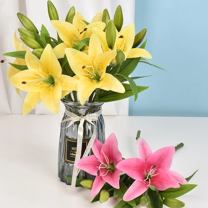 Elegant Artificial Lily Flower Arrangement for Wedding and Home Decor