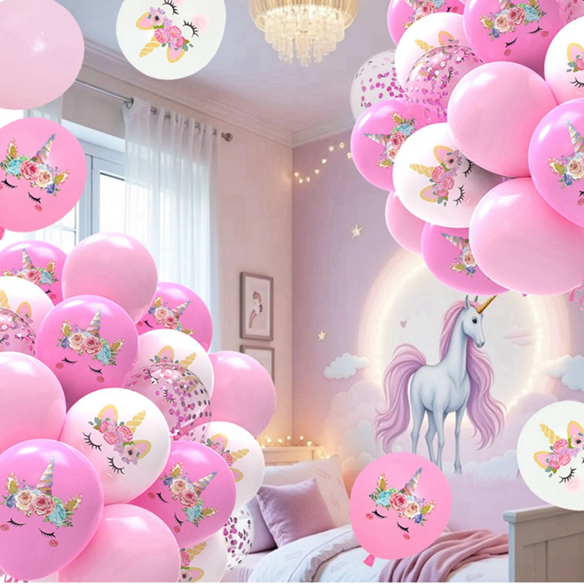 Latex Balloon Pink Unicorn Theme Birthday Party Decoration Kids Girl Baby Shower Party Supplies Wedding Confetti
