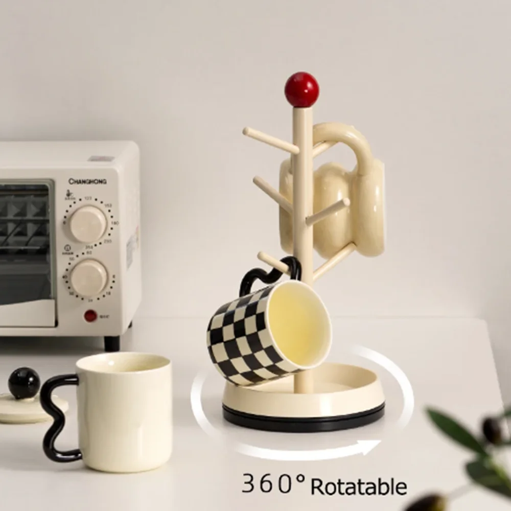 

Вращающаяся сушилка для чашек INS, Нескользящие кухонные чашки, кружки, полка для демонстрации, настольный держатель для ювелирных изделий, органайзер для ванной комнаты