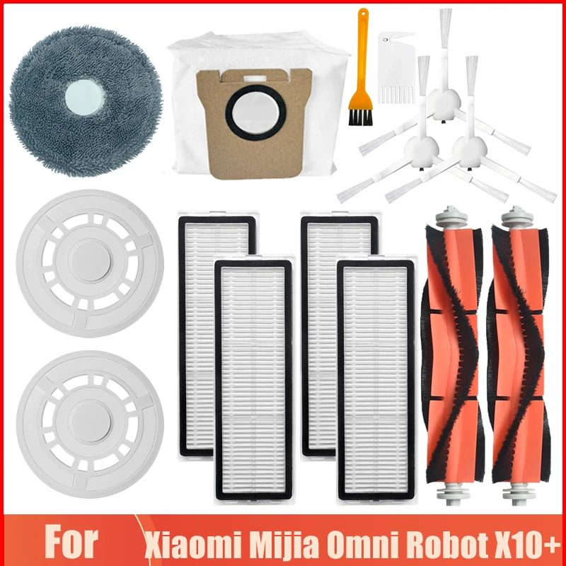 

Dust Bags Hepa Filter For Xiaomi Mijia Omni Robot X10+ Robotic Vacuum Cleaner Accessories Main/Side Brush Mop Cloth Stent Parts