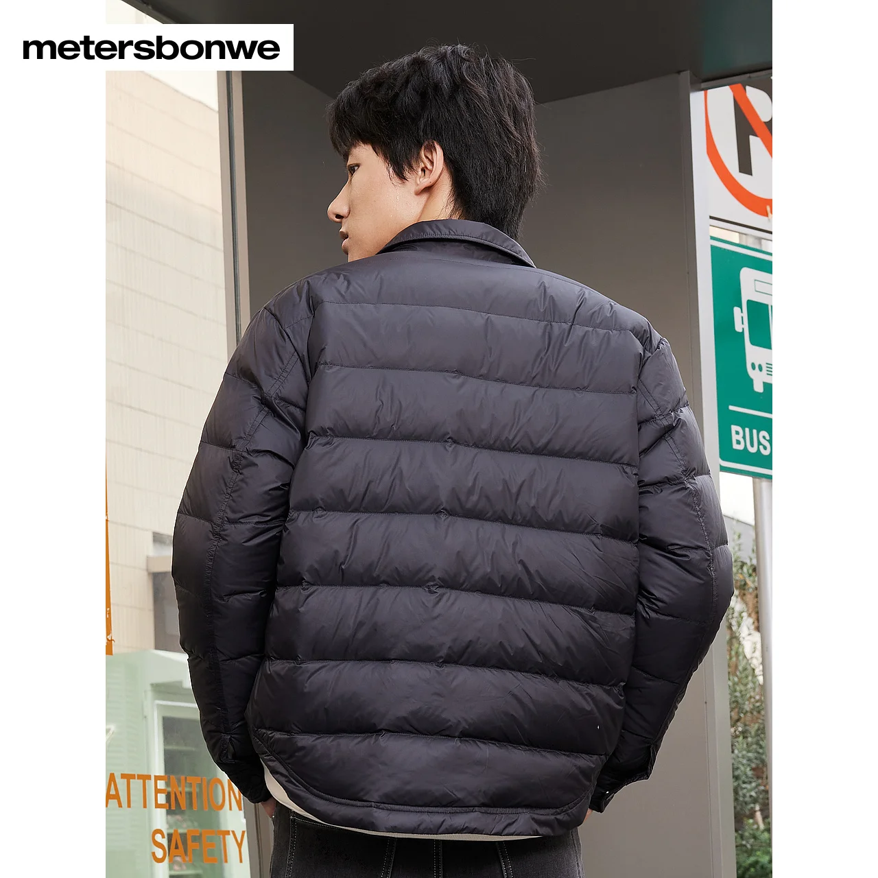 Metersbonwe Short Basic Down Jacket Men Lapel Collar Parker Coat Male 2023 New Fashion Warm Jackets Casual Loose Outerwear Brand