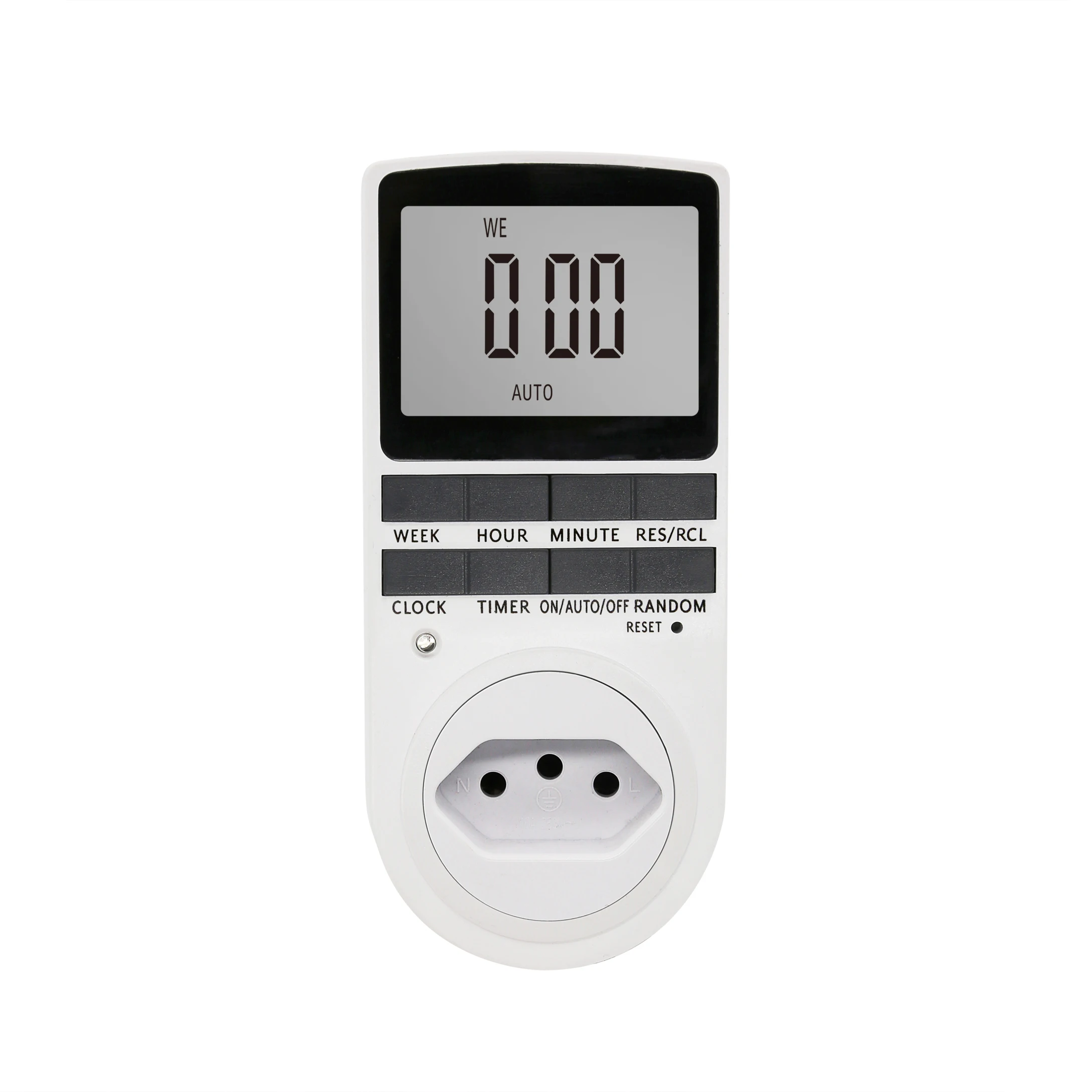 Universal Programmable 24-Hour Digital Timer Switch Plug for Kitchen Outlets (220V)
