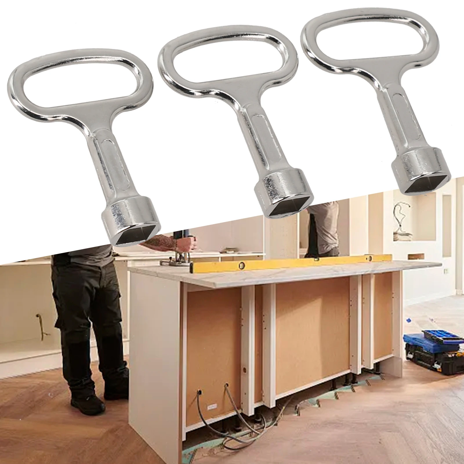 Square Key 3Pcs Square Key Water Tap 8mm Vent Key Heating Key Heating Vent Key Lock Cabinet Door Lock Tongue Lock Lock Core