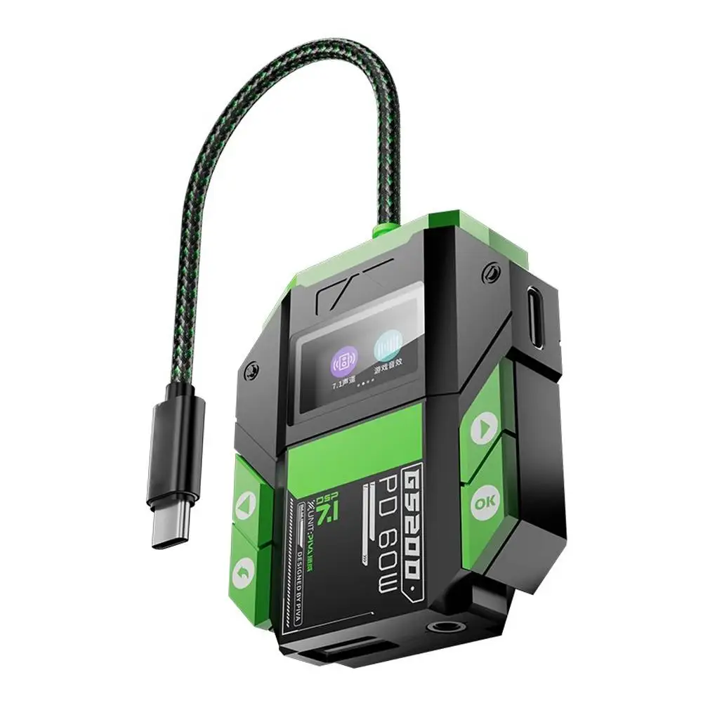 GS200 Professional Game Adapter Docking Station for Gaming Excellent Sound Quality 7.1 Virtual Surround Sound Multiple Inte D9I0