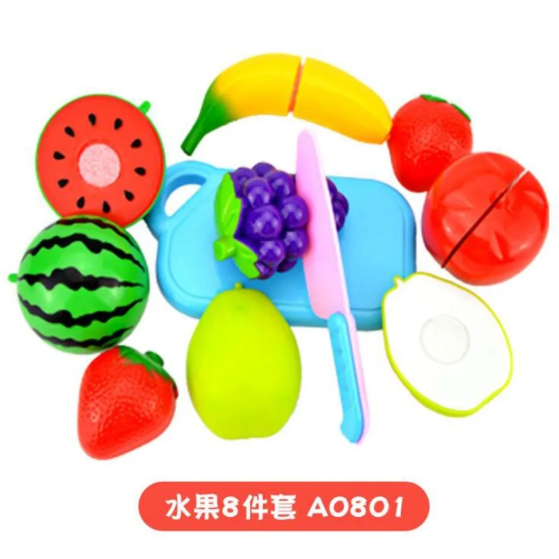 Kitchen Toys Children's Play House Toy Cut Fruit Plastic Vegetables Kitchen Baby Game Kids Toys Pretend Playset Educational Infant Toys