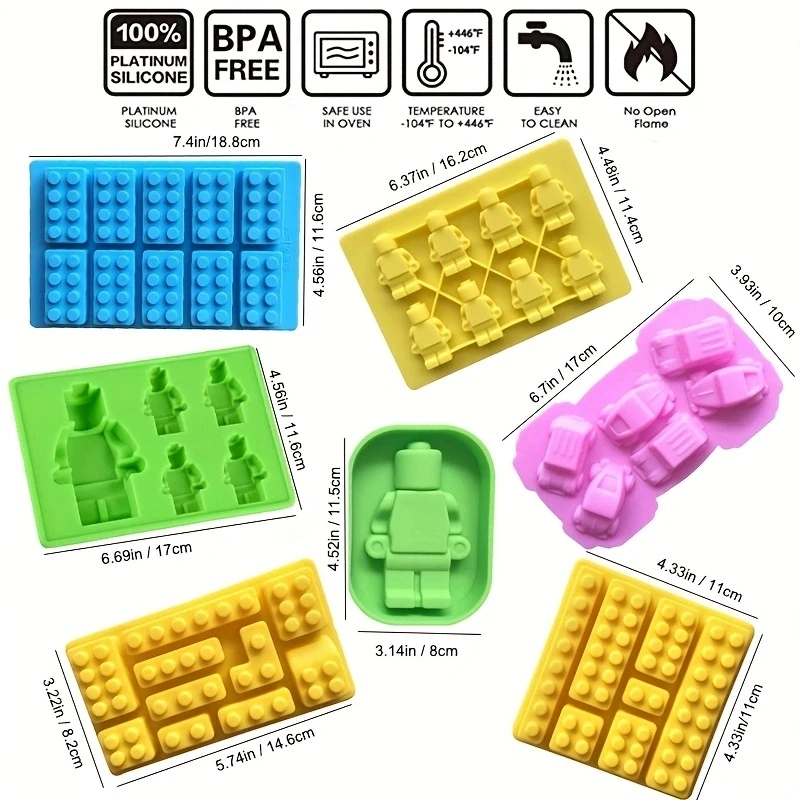 Building Blocks Novelty Ice Cube Trays - Set of 5