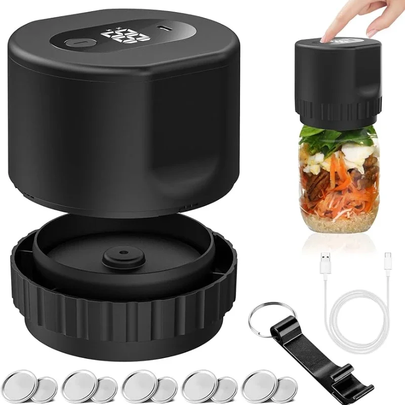 

Electric Mason Jar Vacuum Sealer Kit Mason Can Automatic Sealing Machine With Wide Mouth For Food Storage and Preservation