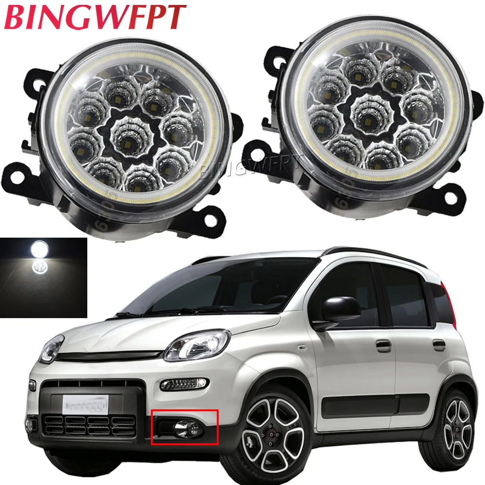 2 Pezzi Paraurti Anteriore Per Auto Led Gruppo Fendinebbia Angel Eye Daytime Running Light Drl Per Fiat Punto Evo Panda 20111 2012 2013