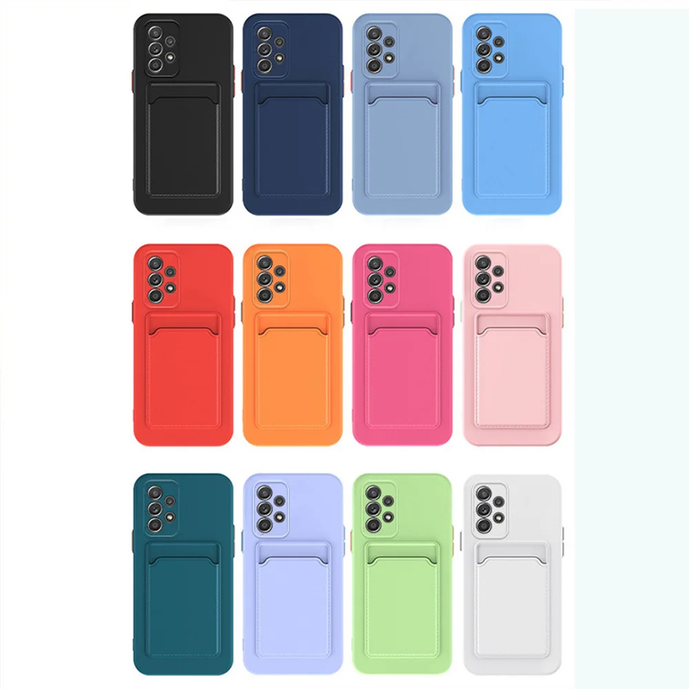 Soft Silicone Card Holder Wallet Phone Case Cover