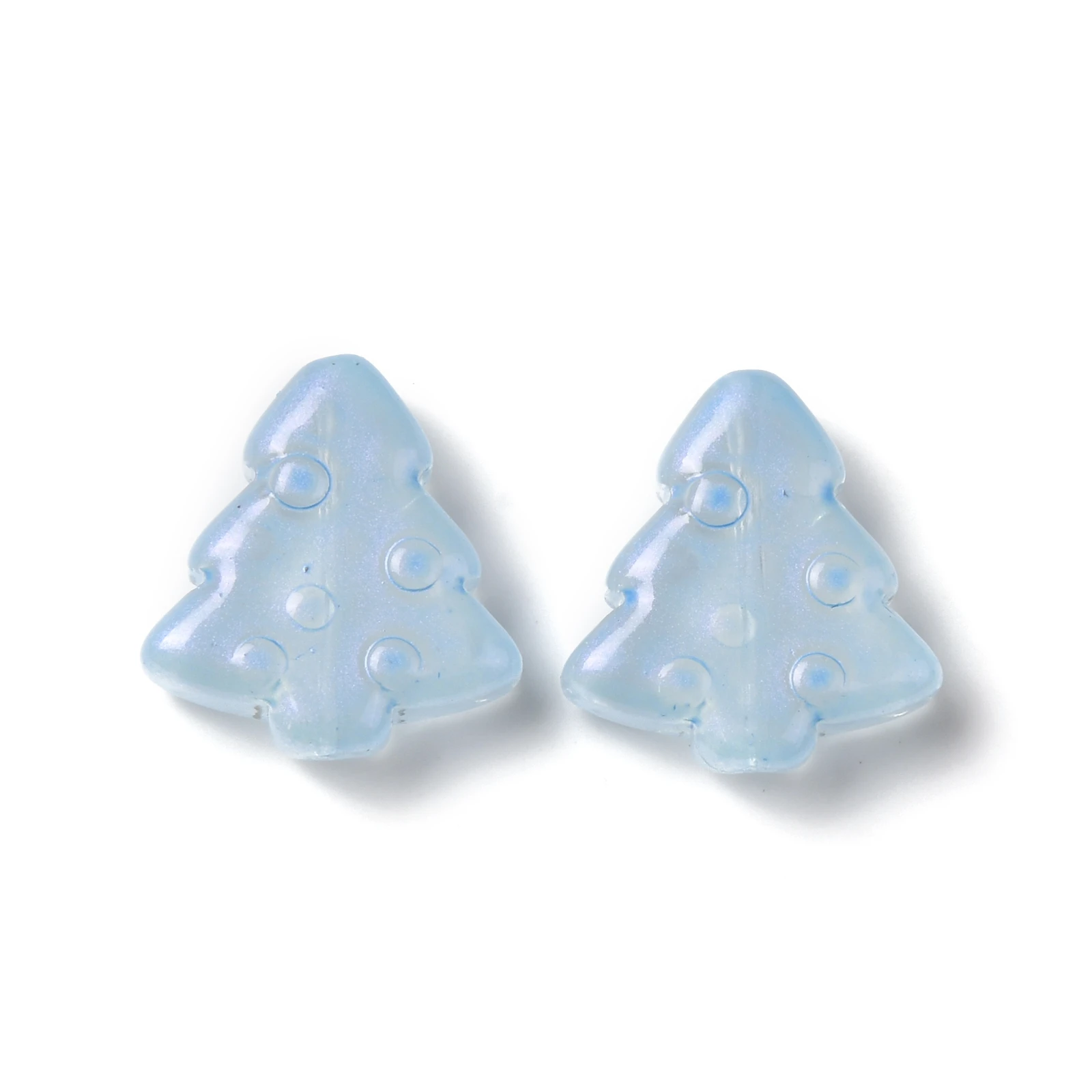 200pcs Gold Color Foil Glass Christmas Tree Loose Beads for Jewelry Making Bracelet Earrings DIY Crafts Findings