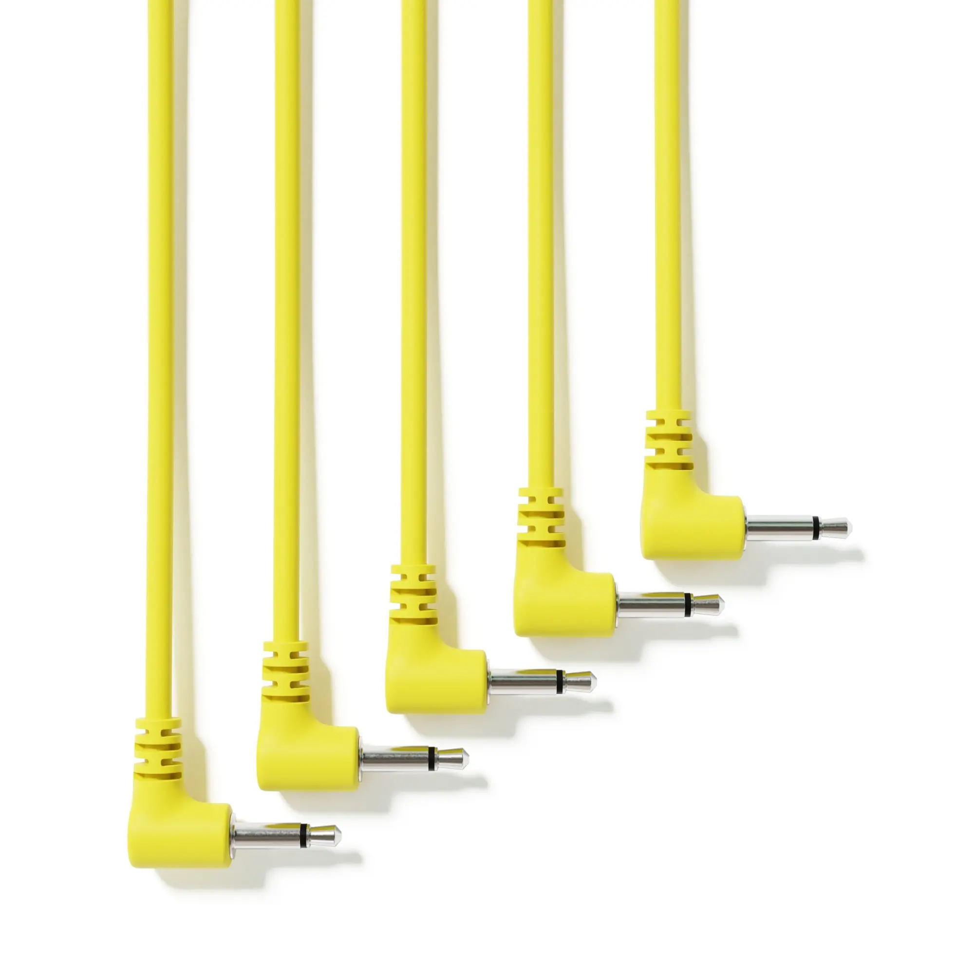 Vibrant Right Angle Mono Modular Patch Cables - 5 Color Set