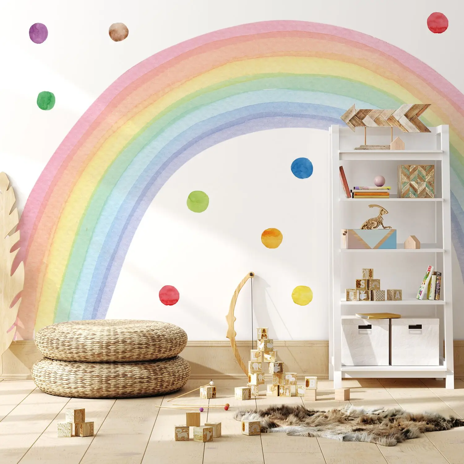 Rainbow Wall Stickers Kids Room Decor  Large Rainbow Stickers Walls -  Large Wall - Aliexpress